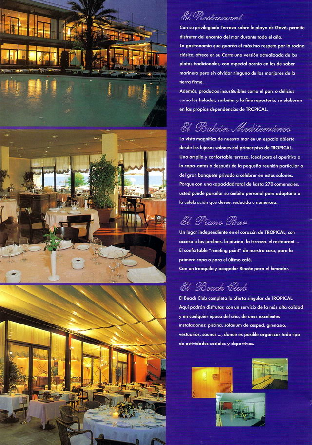 Fullet promocional del restaurant i beach club Tropical de Gav Mar (principis del segle XXI) (Descripci general)